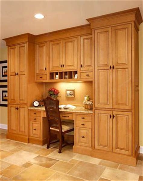Large, spacious cabinets may be exactly what you need, especially if you have a small kitchen. another floor to ceiling with a built in desk | Kitchen ...