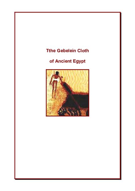 Pdf Tthe Gebelein Cloth Of Ancient Egypt Diane Leeman