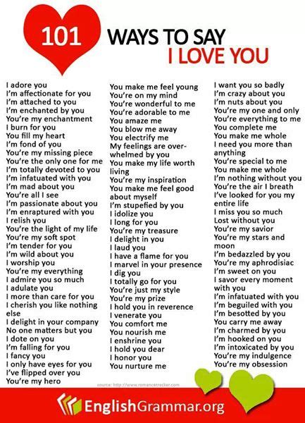 Ways To Say I Love You English Learn Site