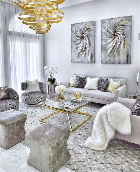 Gray And Gold Decor Living Room Gold Living Room Decor Glam Living