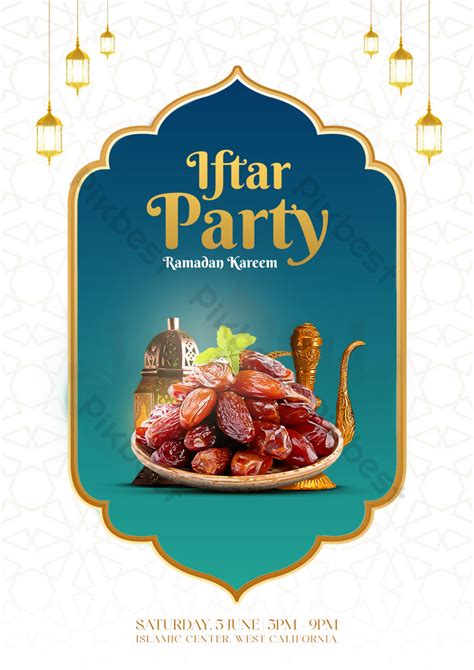 Ramadan Kareem Iftar Party Islamic Festival Poster Design Psd Free