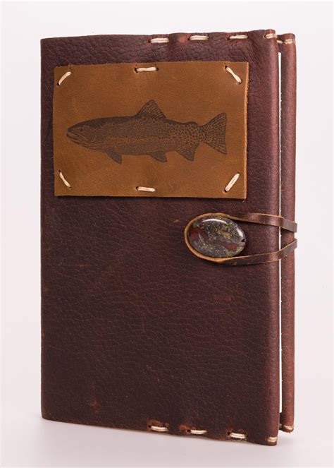 Refillable 4 X 6 Leather Fishing Journal With Trout Js