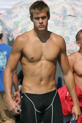 Shirtless Male Frat Jock Tall Blonde Dude Swim Gear Athlete Photo X Pinup Z Ebay