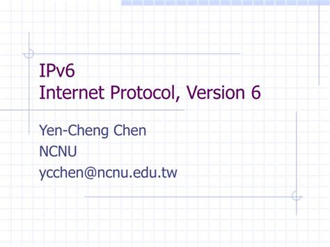Ppt Ipv6 Internet Protocol Version 6 Powerpoint Presentation Id