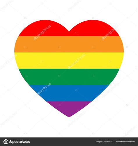 Lgbt Rainbow Pride Flag In A Shape Of Heart Lesbian Gay Bisexual And Transgender Stylish
