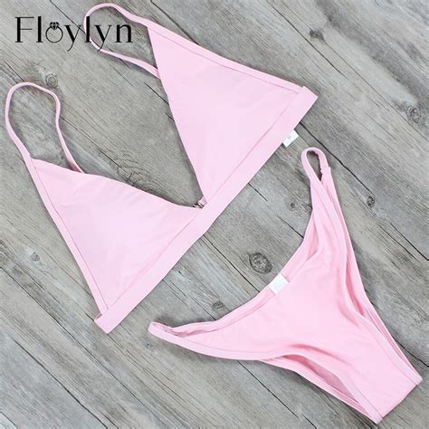 floylyn sexy triangle push up bikini set brazilian swimwear maillot de bain femme in bikinis set