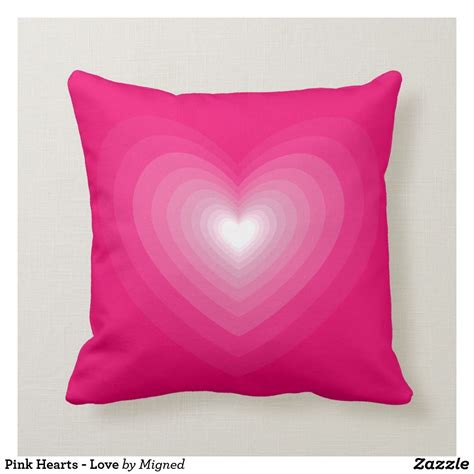 Pink Hearts Love Throw Pillow Throw Pillows Pink