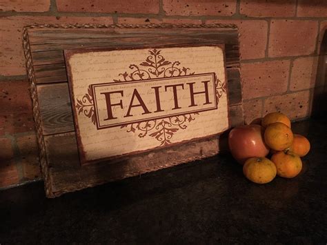 Reclaimed Wood Faith Plaque Reclaimed Wood Plaque Art Decor