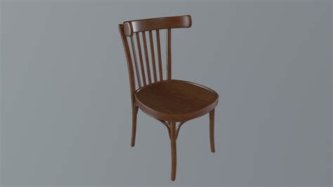 old wood chair free 3d model in kitchen 3dexport