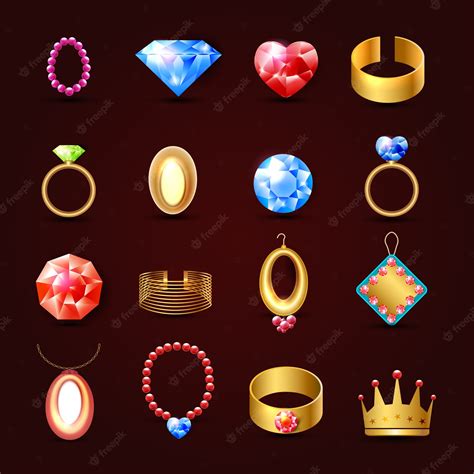 Premium Vector Jewelry Icon Set