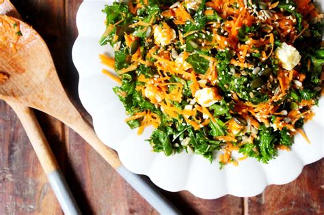 Shredded Kale And Carrot Salad The Little Green Spoon
