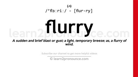 Pronunciation Of Flurry Definition Of Flurry Youtube