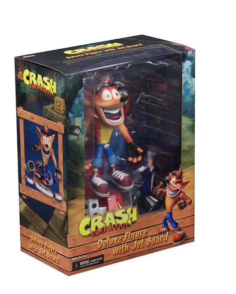 Neca Crash Bandicoot Deluxe Figure With Hoverboard In Packaging The