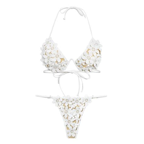 In X Micro Lace Bikinis 2019 Mujer Bathers Sexy Swimsuit With Flowers