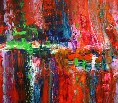 Red Artwork Large Abstract Painting Art For Sale