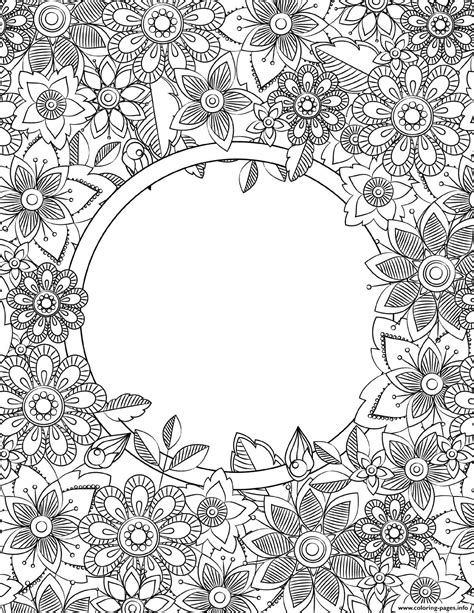 « go to previous page. Binder Cover Adult Flowers Coloring Pages Printable