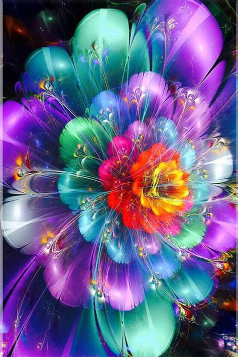 Neon Flowers Diamond Painting Kit At