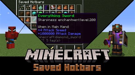 Minecraft Saved Hotbars Showcase Download Youtube