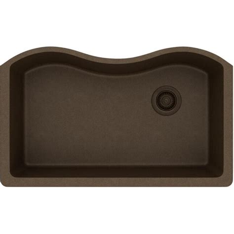 Elkay Harmony Undermount 33 In X 20 In Mocha Quartz Single Bowl Kitchen