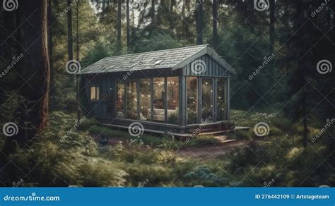Modern Tiny House In Forest Barnhouse Cozy Realistic Al Generated