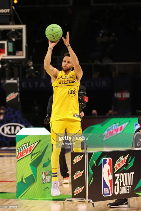 Stephen Curry Of Team Lebron Shoots The Ball During The Mtn Dew News
