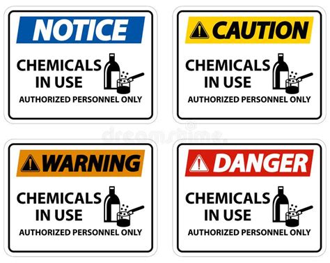 Danger Chemicals In Use Symbol Sign On White Background Stock Vector