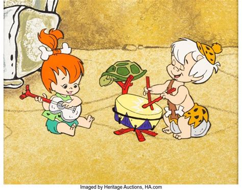 The Flintstones Pebbles And Bamm Bamm Publicity Cel And Master