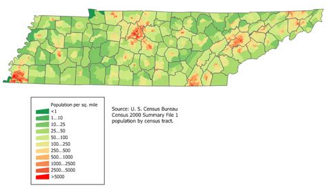 Map Of Tennessee Map Population Density Online