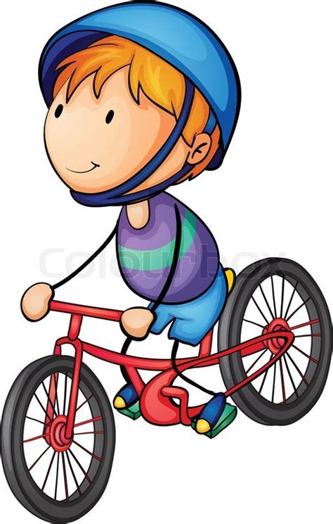 Bumper sticker decal skateboard polyvinyl chloride, delivery boy on bike png clipart. A boy riding on a bicycle | Stock vector | Colourbox