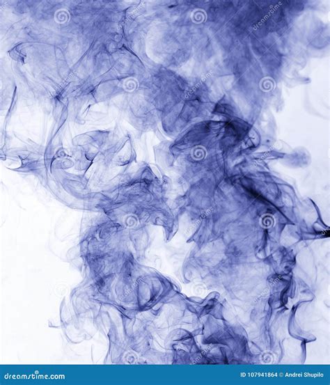 Blue Smoke On A White Background Inversion Stock Photo Image Of