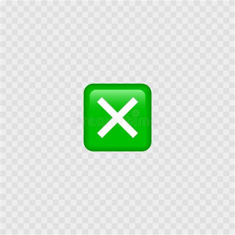 Cross Mark Green Button Cross Sign Emoji Isolated Stock Vector