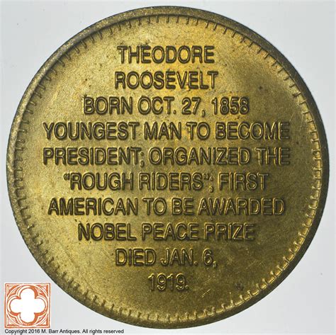 Commemorative definition, serving to commemorate: Theodore Roosevelt 1901-1909 26th President Of The United ...