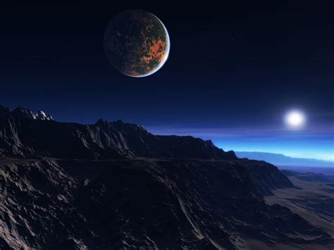 Exoplanetatmospherecloudsstarsmoonmistmountainsrocks101205