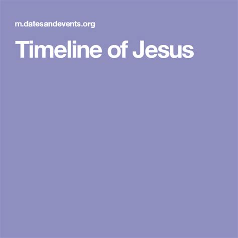 Timeline Of Jesus Kids Church Lessons Jesus Timeline