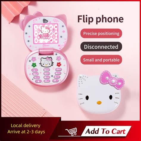 Cute Mini Hello Kitty Girl Phone K688 Quad Band Flip Cartoon Mobile