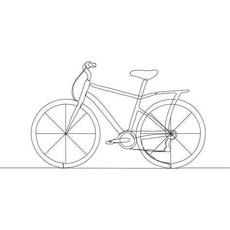 Premium Vector Single Line Illustration Bicycle Continuous Line
