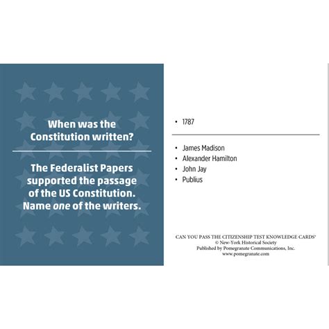 Can You Pass The Citizenship Test Quiz Deck Knowledge Cards The