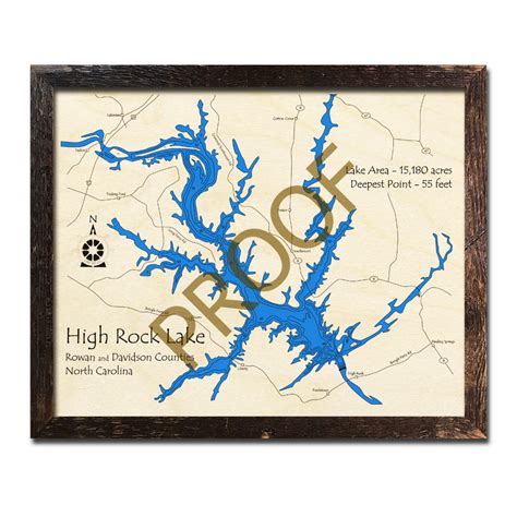 Good numbers of both black and white crappie. High Rock Lake, NC 3D Nautical Wood Maps