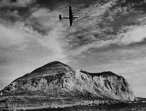 B 29 Superfortress Flying Over Mount Suribachi Iwo Jima World War Photos