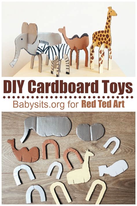 Easy Cardboard Animal Toys Red Ted Art Kids Crafts