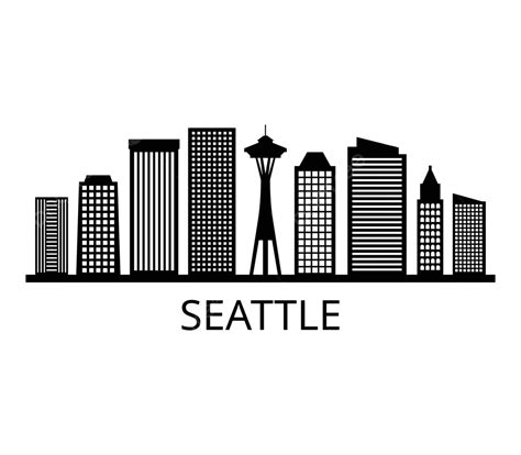 Seattle Skyline Thin Urban United Vector Thin Urban United Png And