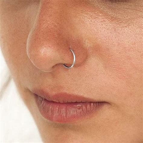 14ct Gold Nose Hoop White Gold Rose Gold Nose Hoop 18 Gauge Etsy