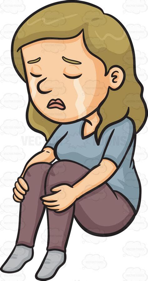 A Woman Crying Silently Cartoon Clipart Vector Vectortoons