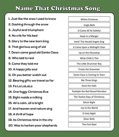Best Name That Tune Trivia Printable Pdf For Free At Printablee Christmas Song Games Fun