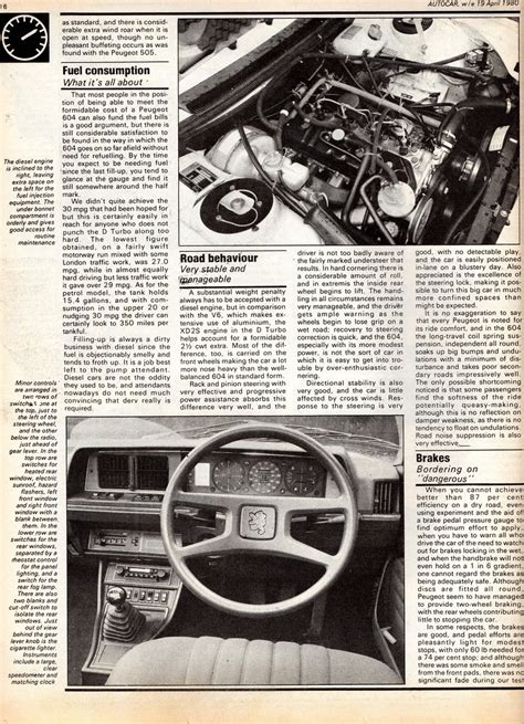 Peugeot 604 D Turbo Road Test 1980 3 Hlp 73v Tax Status Flickr