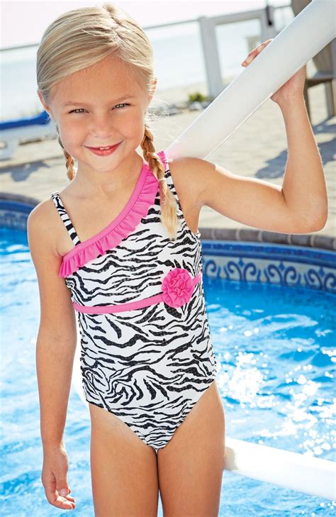 Zebra Ruffle Swimsuit By Flapdoodles Girls One Piece Swimsuit One