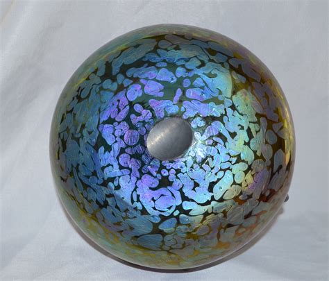 Loetz Antique Art Nouveau Amethyst Papillon Art Glass Bowl Oil Spot B Christiescurios
