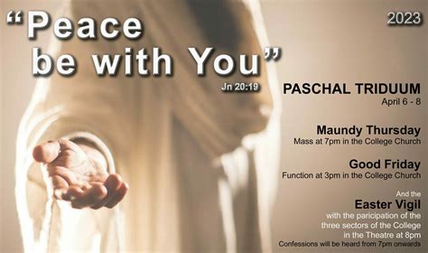 Peace Be With You Paschal Triduum 6 8 April 2023 St Aloysius College