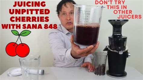 How To Juice Unpitted Cherries In The Sana Slow Juicer Youtube