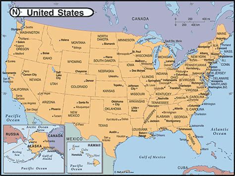 Map Usa States Major Cities Printable Map Usa States And Capitals Map